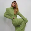 Women's Two Piece Pants 2023 Spring Winter Sweater Dress Solid Sweet Office Lady Young Turtleneck Full Sleeve Long Wide Leg Slim Women 2 Set