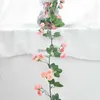 Flores decorativas grinaldas peony rose rosa artificial rattan grinaldas de seda corda de milhas decoração de festa de jardim caseiro de casamento decoração de natal hkd230818