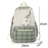 Bolsas escolares Plaid Lady Cute Bag Trendy Mujer Laptop Mochila Moda Viajes Mujeres Lattice Kawaii Book Girl College 230817