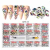 Nagelkonstdekorationer Modeller Glänsande AB 3D Flatback Glass S Fancy Shaped Crystals Stones för DIY Nails 230816