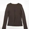 Женские свитера 2023 Низкий классический V-образный вязаный свитер Toum Toumn Slim Fit Однобортный высококачественный высококачественный