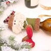 Copertina di tappo da bottiglia di natale per le decorazioni di Natale ornamenti Ornamenti per cappello per la cena di Natale Prodotti per decorazioni da tavolo da casa