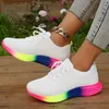 Kleiderschuhe atmungsaktiven Netzkeils Sneakers Frauen 2023 Herbst Schnüren -up -Gelegenheitssportschuhe Frau Plus Size 43 Weiche Boden vulkanisierte Schuhe T230818