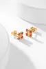 Luxury Schlumberger Charmörhängen Designer Toppkvalitet S925 Sterling Silver Gold Cross Square Zircon Crystal Earrings for Women