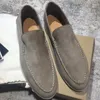 Sapatos embelezados sapatos planos calçados calçados calçados de fábrica de verão Walk Salue de camurça de couro Casual Slip no designer de luxo Loro piana homem mulher