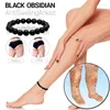 Strand 5PCS Black Obsidian Stone Bracelet Promote Blood Circulation Relax Anxiety Relief Healthy Weight Loss Bracelets Women Men