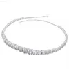 Anpassat halsband 925 Sterling Silver 56CTW D Color Round Moissanite Clustered Tennis Chain 18k Gold Plated Mothers Day Necklace