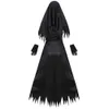 여성 수녀 의상 코스프레 의상 뱀파이어 악마 의상 크로스 프린트 긴 드레스 파티 의상 S-XL을위한 할로윈 의상