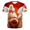 Men's T Shirts 2023 T-shirt Fashion Summer Leisure 3D Printing Bowling Pattern Short Sleeve Shirt Couple