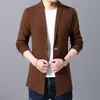 Men's Sweaters Cardigan Mens Spring Autumn Men Casual Jacket Man Solid Color Long Sweater Windbreaker Single Button Coats 230816