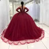 2023 Sexy Royal Blue Quinceanera Ballkleid Kleider Kleider dunkelrot rot