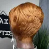 Syntetyczne peruki Wigera Syntetyczna ombre w sprzedaży pixie krojona mieszana fryzura krótka prosta peruki z grzywką dla czarnych kobiet HKD230818