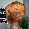 Perruques synthétiques WIGERA Synthétique Ombre En Vente Pixie Cut Couleur Mixte Style De Cheveux Perruques Courtes Droites Avec Une Frange Pour Les Femmes Noires HKD230818