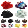 Classics Slides floues Designer Men Femmes Ladies Médiens de la laine moelleux Plexons de fourrure d'hiver Fluffies Sandales Furry Slipper Australias Fuzzys Girl Flip Flop Taille 35-44