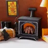 Felizs decorativas Acessórios para decoração de bonecas 1:12 Miniaturas lareira/enxada/fardos de palha/carrinho de lenha/madeira para artesanato de Natal