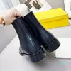 Fendyity Sonbahar/Kış Fendyity Boots Kısa En Yüksek kaliteli Kadın Moda Vintage Tasarımcı Düşük Topuk Martin Boot Siyah Deri Güzel İş Botss