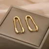 Orecchini per borchie Pin a clip geometrica per donne Accessori per gioielli gotici a orecchie ad auricolare quadrate in acciaio inossidabile