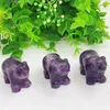 Estatuetas decorativas 5 cm de mica roxa natural urso estatueta estátua esculpida em animais de moda de moda ornamento de ornamento colecionável presente 1pcs