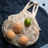 Food Storage Organization Sets Portable Reusable Grocery Bags for Fruit Vegetable Bag Cotton Mesh String Organizer Handbag Short Handle Net Shopping Tote 230817