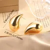 Stud Earrings Brass Chunk Huge Copper Alloy Gold Plated Water Drop Women Jewelry Punk For Female Party Push Back