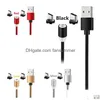 Kable telefonu komórkowego 360 Silniejszy metalowy magnetyczny kabel mikro USB Pleciony 2A Szybkie sznurka do smartfona Android Type-C Samsung S9 H DHJ6T