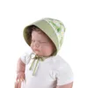 Visor Court Hoed Hoed Zomer Wijd rand 0-6y Baby Veter omhoog Hoeden Verstelbare bloemprint Princess UV Bescherming Baby's Kinderen Lace Sun Hat U06