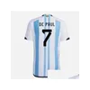 Sportsokken 2023 3 sterren voetbalshirts 22 23 Dy di Maria Martinez de Pa Maradona Fernandez Kids Kit Men Women Footb DHS0D