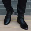 Stiefel Mode -Knöchel Männer High Top Reißverschlussanzug Schuhe Schwarz Kleid Herbst Leder Zapatos Mann Hombre 230817