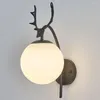 Duvar lambası Modern Sconce Cam Labhade Loft Dekoratif İç Mekan Koridoru LED Işıklar Armatürleri E27 Siyah Altın Mavi