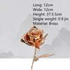 Decorative Flowers Brass Artificial Plants Rose Branch Red Single False Flower Family Party Home Decoration Wedding Supplies