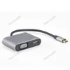 USB C tot HDTV+VGA+USB3.0+PD -adapter 4 In 1 Multi Port Support 4K 30Hz 1080p Aluminium Legering Dock Hub voor MacBook HP Zbook Samsung S20 Dex Huawei P30 Xiaomi 11