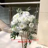 Decorative Flowers 4Pcs European Style White Rose Hydrangea Artificial Kissing Ball For Wedding Table Centerpieces Party Site Layout Props