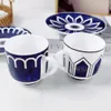 Canecas 120 ml elegantes xícaras de café China e pires de porcelana Europeu Luxo Cerâmica de Luxo Cerâmica Casa Requintada Home Alta Presente 230818