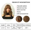 Synthetic Wigs Brown Curly Wave Hair Women Wig with Bangs Shoulder Length Heat Resistant Synthetic Fiber Wigs Cosplay Party Daily Use HKD230818