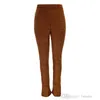 Capris Adogirl Fuzzy Örme Kadın Flare Pants 2023 Sonbahar Yüksek Bel İnce Moda Sıradan Önyükleme Tutulma Pantolonları Tüm Sokak Giyim