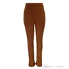 Adogirl Fuzzy Theknated Women Flare Pants 2023 Autumn High Weaist Slim Fashion Slicd