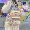 Totes JoyPessie Fashion Kawaii Schoolbag för Teenage Waterproof Nylon Girls Bagpack Women Laptop ryggsäck Travel Black Bookbag HKD230818