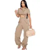 Designer Womens Pant Suit Autumn New Product Kort ärmskjorta Work Bag Pants Casual Two Piece Set
