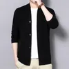 Men's Sweaters Women Cardigan Jacket Stylish Versatile Knitted Single-breasted Solid Color Top For Middle-aged Young People