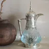 Su Şişeleri Orta Doğu Suyu İçecek Kettle Retro Çiçek Oyma Soğuk Arap Lüks Büyük Kapasiteli Cam Klasik Şişe