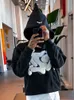 Herrtröjor tröjor y2k tryckta mäns hoodies hiphop överdimensionerade ficktröja harajuku punk streetwear kläder lösa pullover hoodie 230817