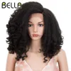 Syntetyczne peruki Bella kręcone włosy syntetyczna koronkowa peruka Pleciona Dreadlock Big Fair Peruka dla czarnych kobiet 14 -calowych Kinky Kurly Hair Syntetyczna peruka przednia HKD230818