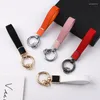 Keychains Luxury Metal PU Leather Keychain for Men Moda Gadgets Casal Acessórios para keyring Automóvel Pingente