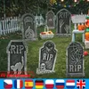 Other Event Party Supplies 3/6pcs Foam Skeleton Tomb Decoration for Patio Grave Bat Party Accessories Horror House Props Rip Tombstone 230817