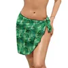 Women's Swimwear Moss Green Beach Bikini Cover Up Stripes Animal Print Chiffon Cover-Ups Pattern Wrap Scarf Retro Oversized Beachwear