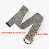Belts 1PC Fake Straw Knitted Round Square Buckle Waistband Women Braid Belt Breathable Hollow Elastic Decorative Wide Woven
