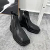 Botas masculino sqaure dedo dedo tornozelo zíper da motocicleta para homens divididos em couro curto streetwear 230817