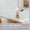 Dekoratif Figürinler 2 PCS Kırmızı Faturalandırılmış Gull Model Seagull Bird Süsleme Süsleme Heykeli Peri Figür Hayvan Dekoru Ahşap Dekorasyon