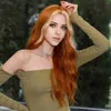 Sentetik peruklar namm uzun dalgalı ombre sarışın peruklar kadınlar için cosplay günlük partisi sentetik ışık turuncu saç peruk lolita ısıya dayanıklı fiber hkd230818