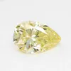 Wuzhou Factory Vvs1 Clarity Yellow Diamond Synthetic Loose Pear Moissanite for Jewelry Design